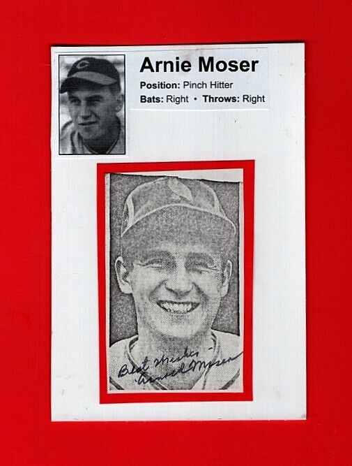 1937 ARNIE MOSER-CINCINNATI REDS AUTOGRAPHED 4X6 VINTAGE Photo Poster painting-d.2002