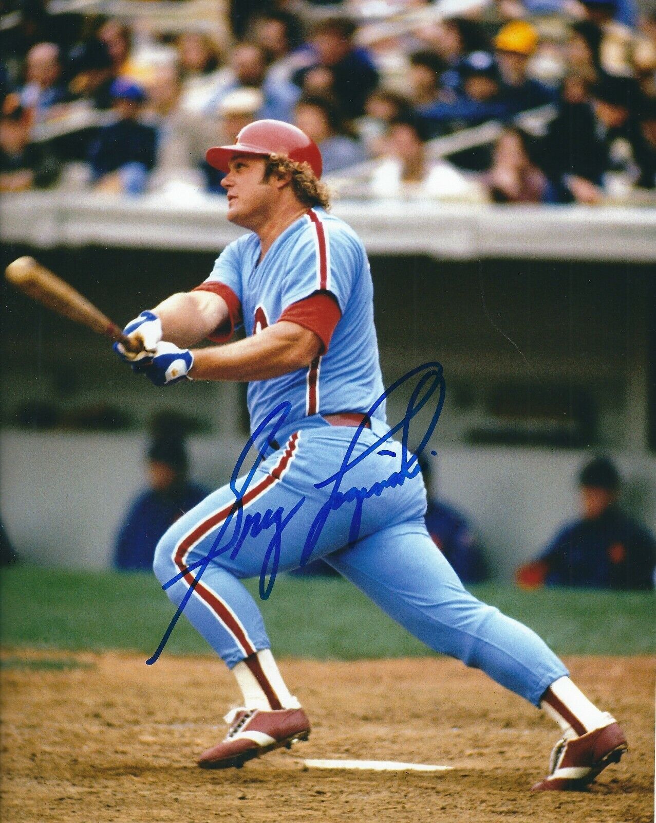 Signed 8x10 GREG LUZINSKI Philadelphia Phillies Autographed Photo Poster painting - COA