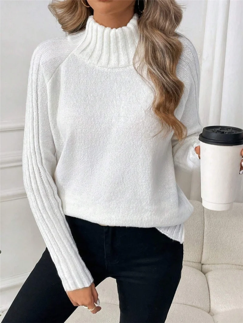 Athvotar Athvotar Women's Clothing Pure Color Buffet With Long-Sleeved Sweater Autumn And Winter High Collar Top