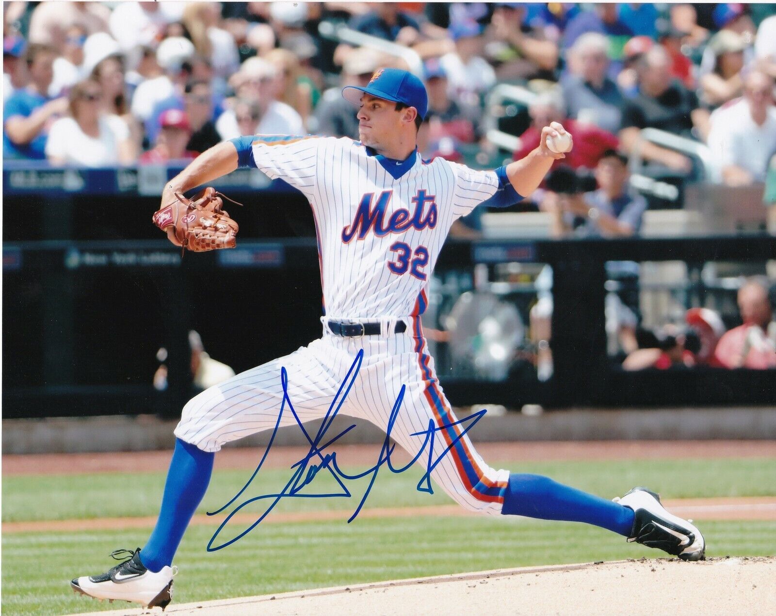 STEVEN MATZ NEW YORK METS ACTION SIGNED 8x10