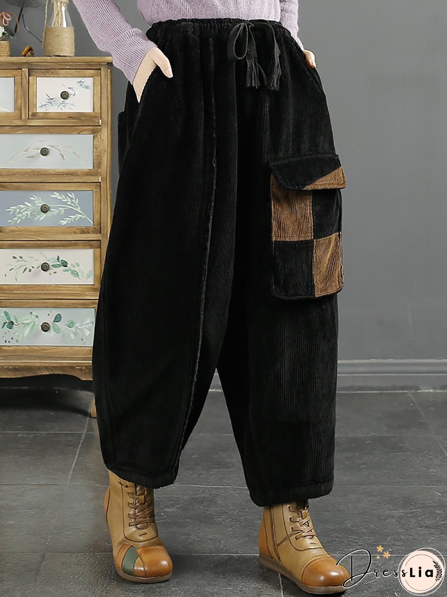 Women Winter Fleece-lined Harem Pants