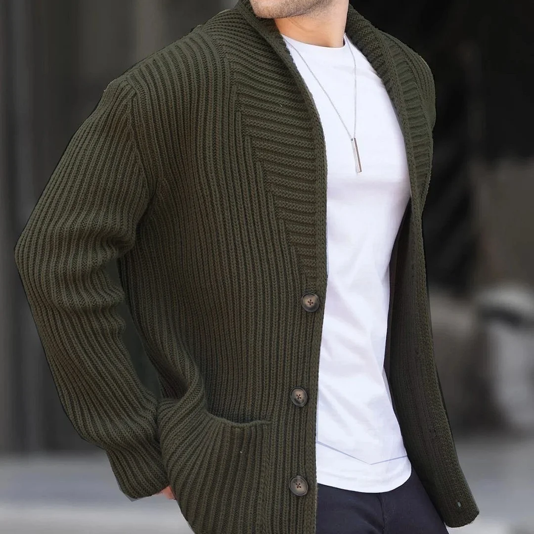 Wongn Wongn Men's New Cardigan Sweater Autumn And Winter Men's Long Sleeve Knit Sweater Men's Coat