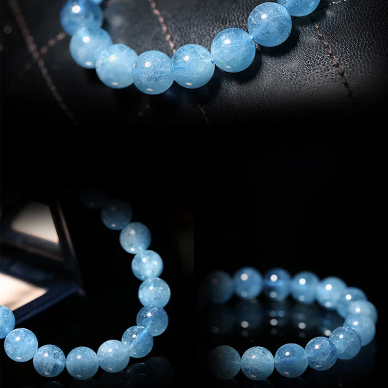 Aquamarine Beads Peace Healing Bracelet