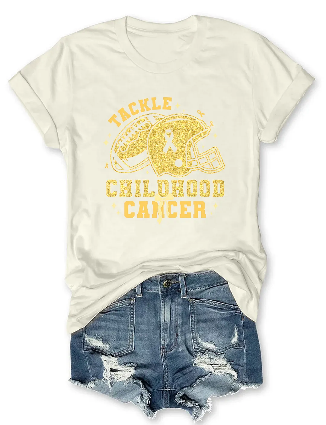 Tackle Childhood Cancer Football T-shirt