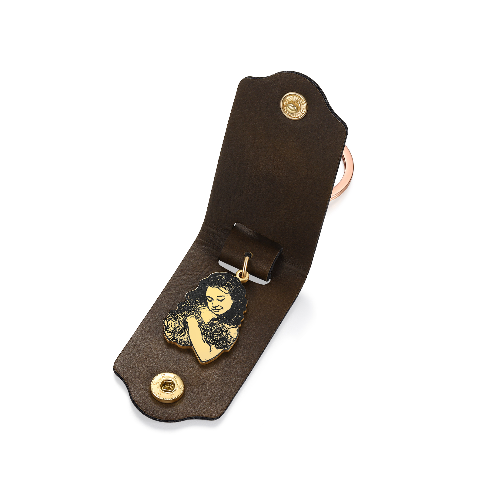 Personalised Photo & Name Keychain Custom Leather Keychain Gifts for Him/Her-Jessemade AU