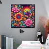 Diamond Painting-DIY Special Shaped Drill Sunflower & Rose Colorful with Frame(29x29cm)