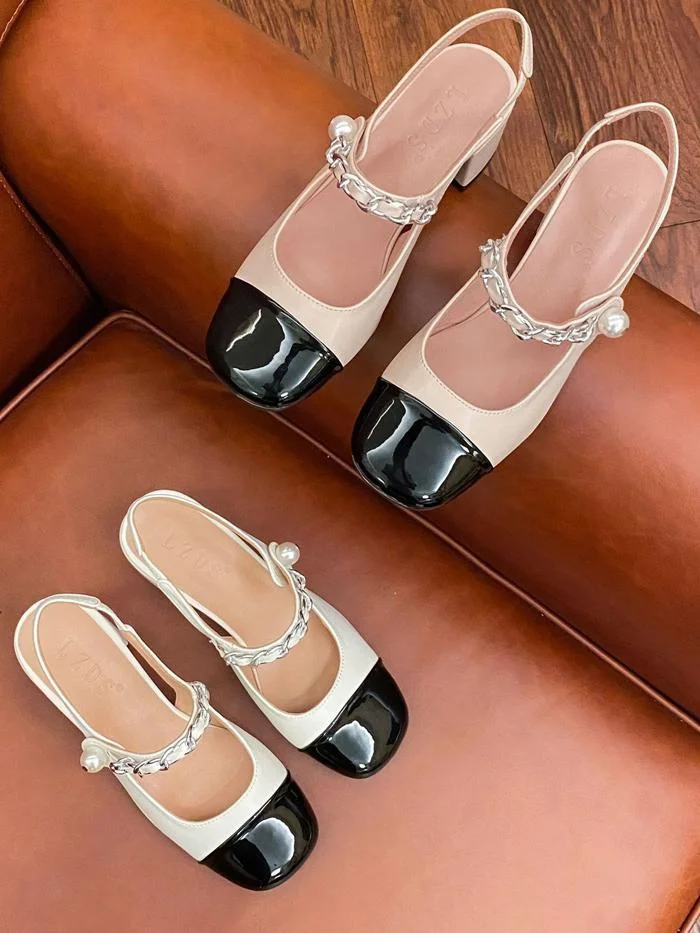 Snapped low heel casual Mary Jane sandals