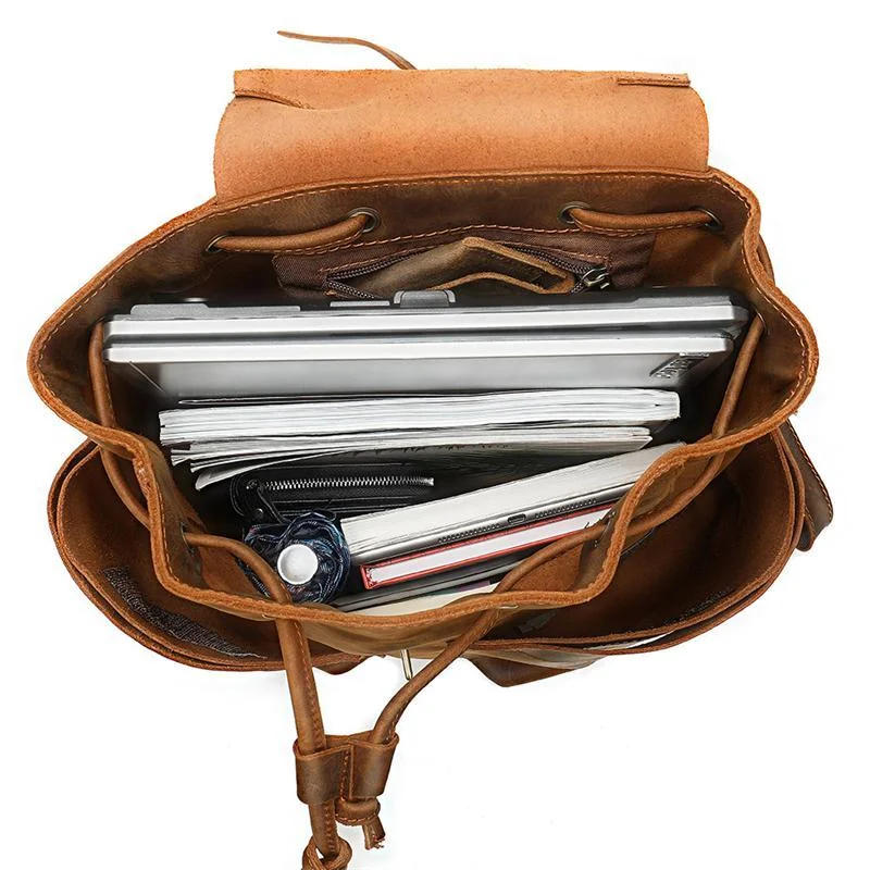 Unisex Creative Leather Large-Capacity Business Casual Backpack