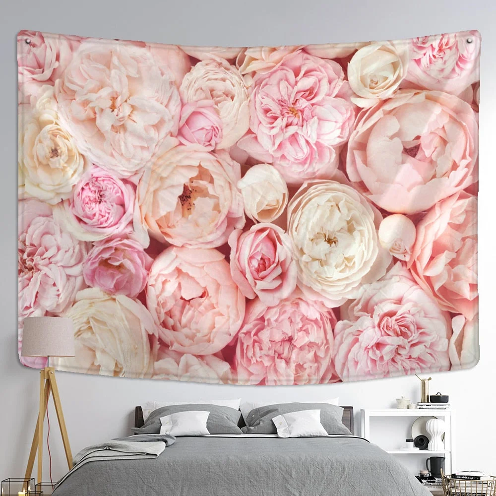 Flower Plant Tapestry Wall Hanging Bohemian Hippie Tapiz Aesthetics Room Bedroom Art Background Home Decor
