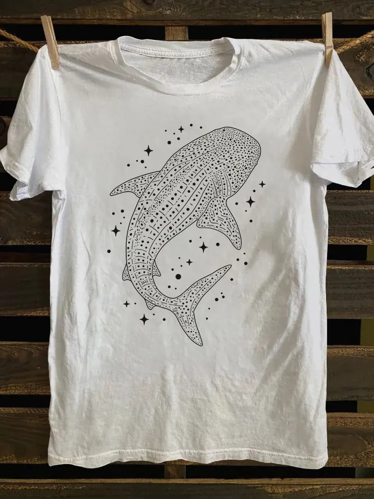 Whale Shark Starry Night Ocean T-shirt