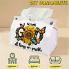 God Sunflower DIY PULeather Diamond Painting Tissue Box for Adults Beginners Large Size Diamond Art Paper Storage Holder for Living Room Bedroom Bathroom Table Decor