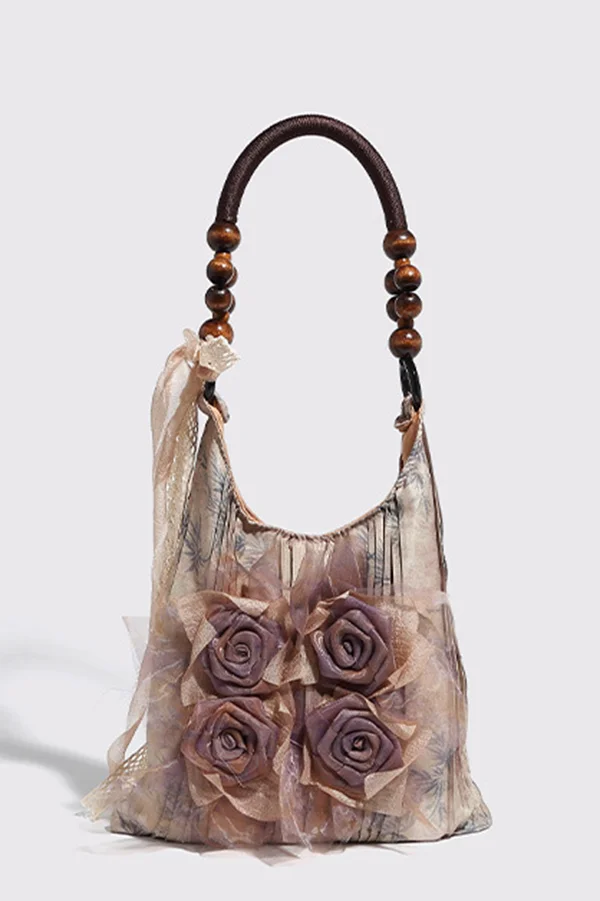 Fashion Tie-dye Rose Flower Shoulder Bag