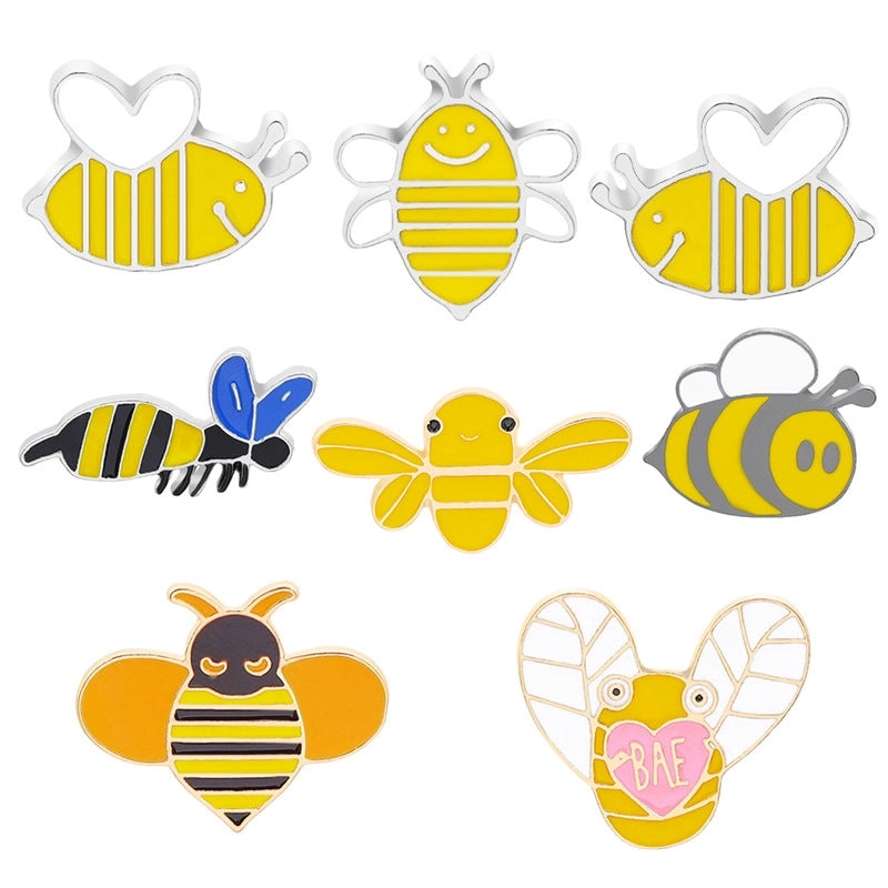 Cute Pin Heart Shape Alloy Contrast Collar Enamel Unisex Brooches