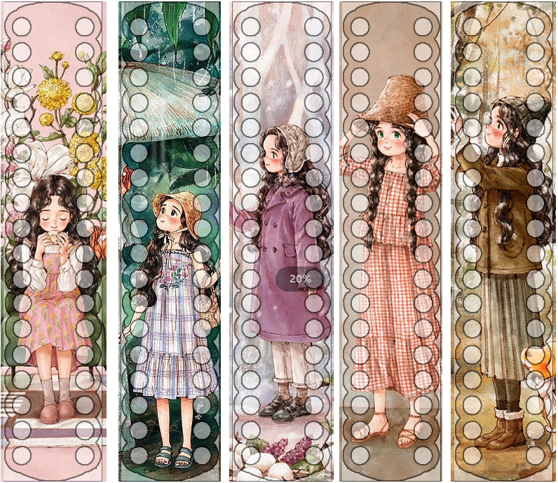 SBX33- [Third Set - Mori Girl] 5 sets of bilateral wire boards with 36 holes [with numbers] Painting Fairy Cross Stitch