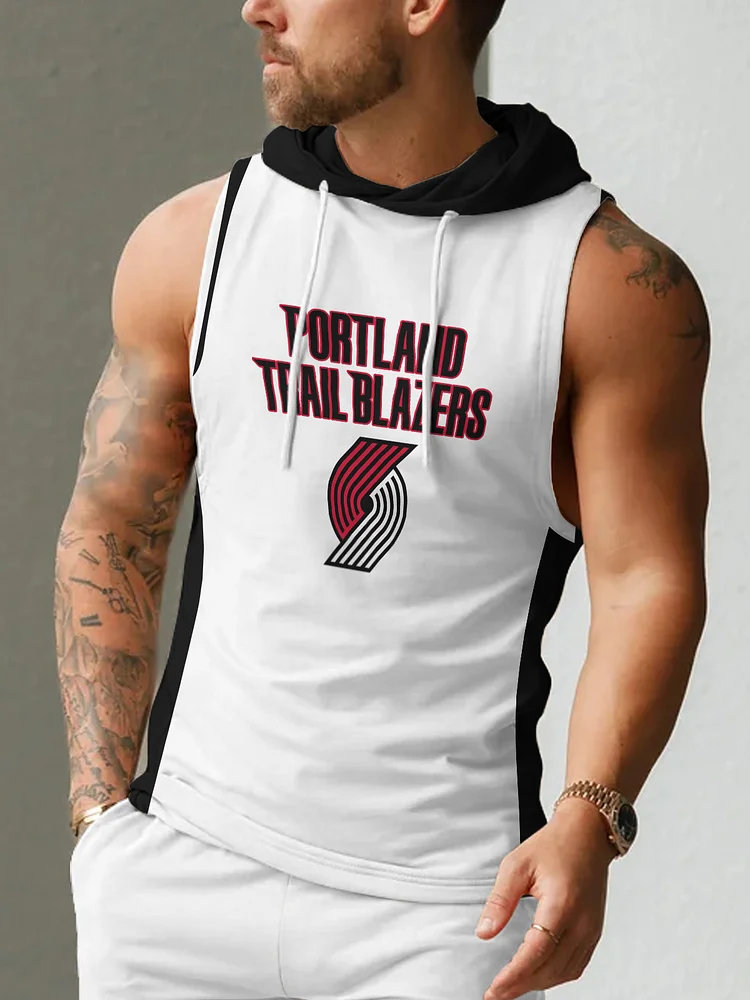 Portland Trail Blazers  Men's Casual Comfy Sleeveless Hooded Tank Top