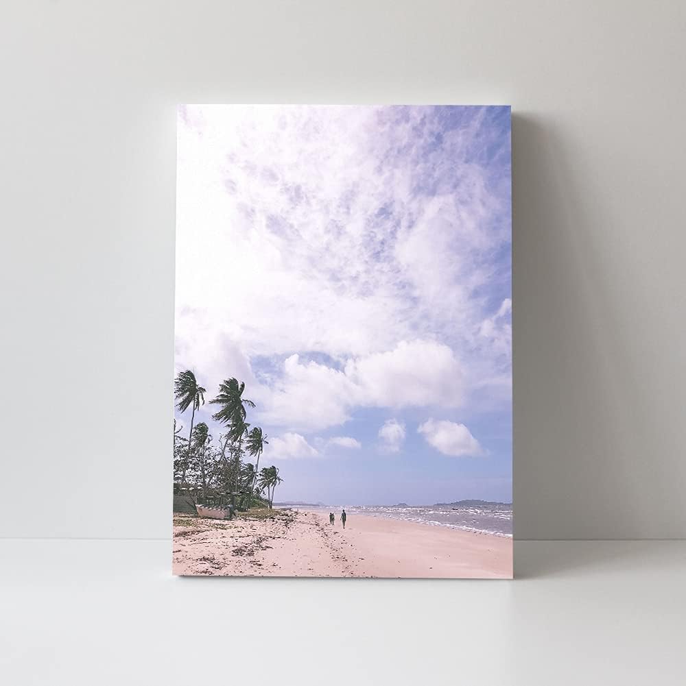 TJ Originals - Unique Living Room Decor - Inspiring Tropical Beach Palm Tree Canvas Art - Canvas for Home & Office Kitchen Wall Art- Gift for Office BF - Relaxing Day Spa Decor 60x40