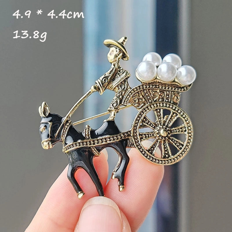 Retro Pin Animal Lion Alloy Plating Unisex Brooches