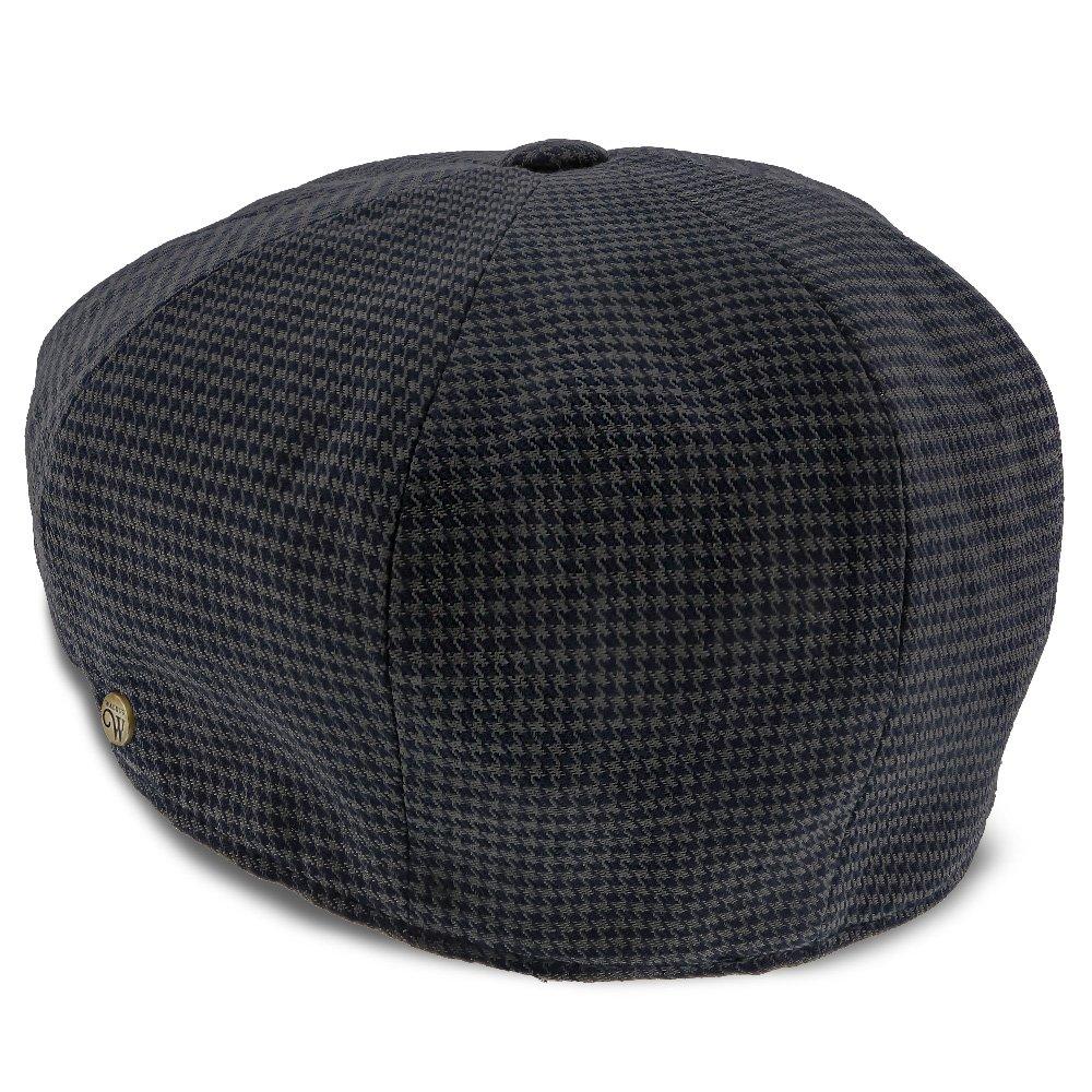 Oxford - Walrus Hats Navy/Green Houndstooth Polyester 8 Panel Newsboy Cap