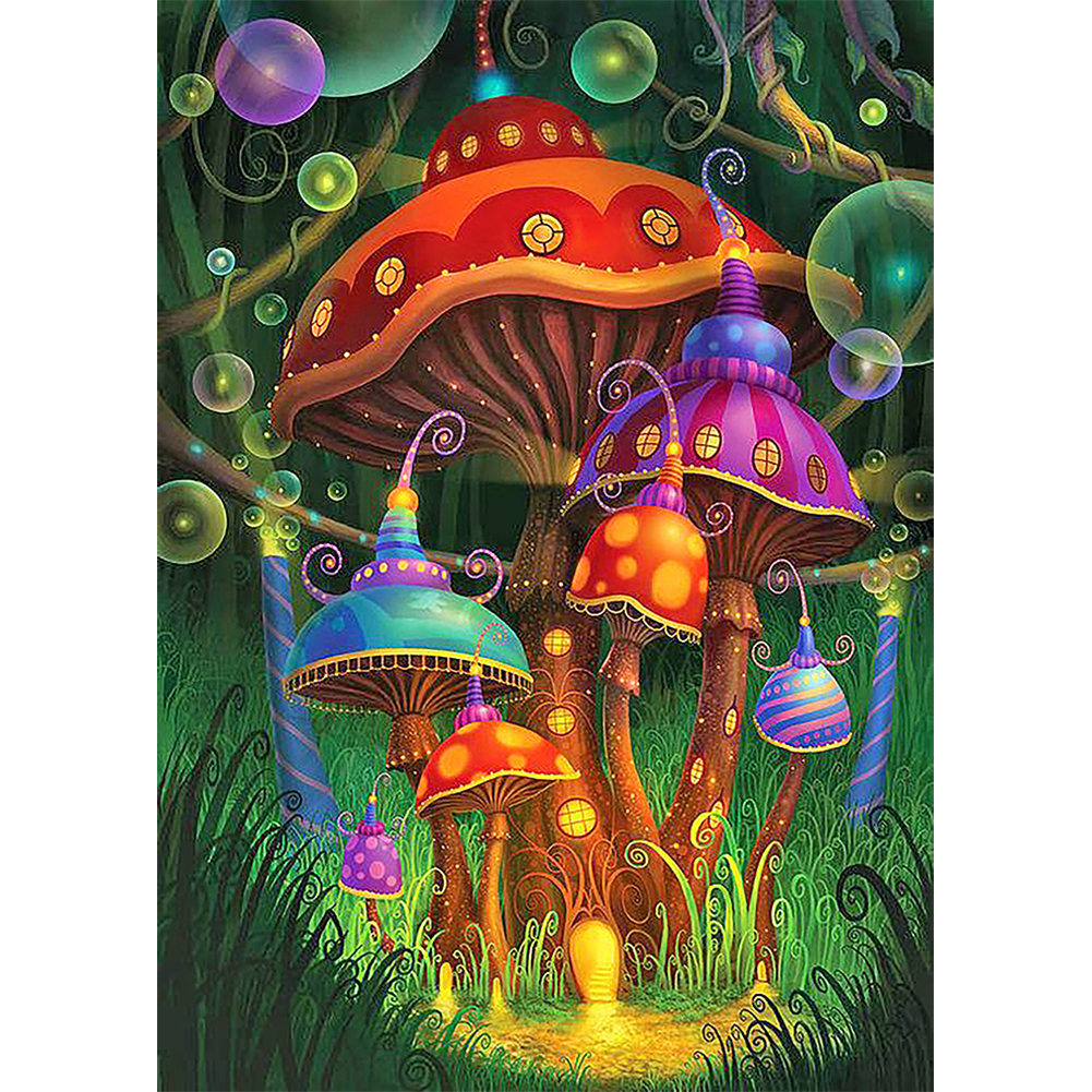 

(Multi-Size) Mushroom House - Round/Square Drill Diamond Painting 30*40CM/40*50CM, Square diamond 30*40cm, 501 Original