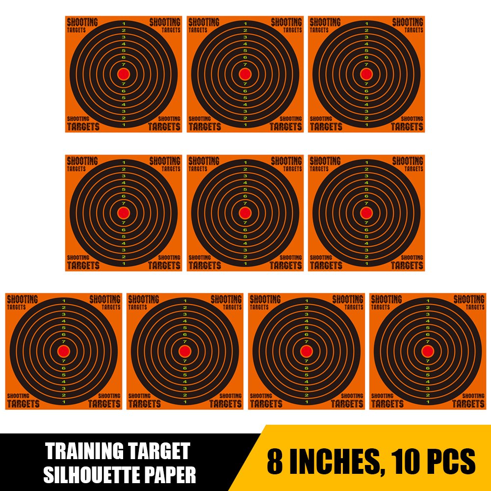 

10pcs Hunting Training Target Fluorescent Arrow Bow Shooting Paper Target, 8 inches, 501 Original