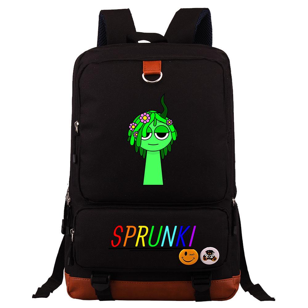 Mayoulove Sprunki Pattern Backpack Lightweight Design With Pockets For School and Outdoor Activities-Mayoulove