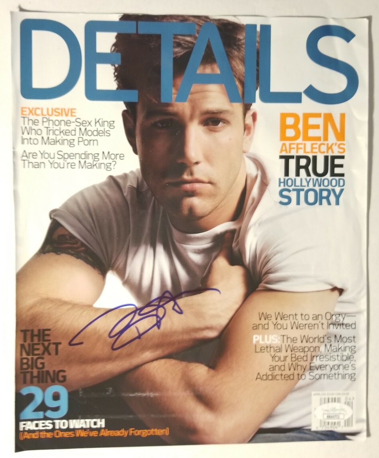 Ben Affleck REAL hand SIGNED Magazine Cover Page JSA COA Autographed Actor