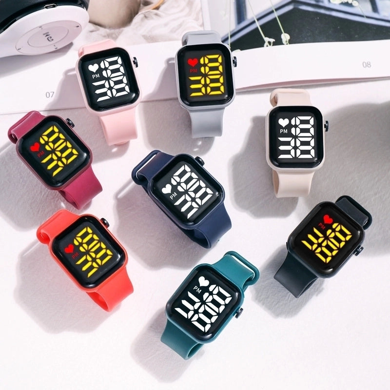 Sports Solid Color Jewelry Buckle Electronic Kids Watches