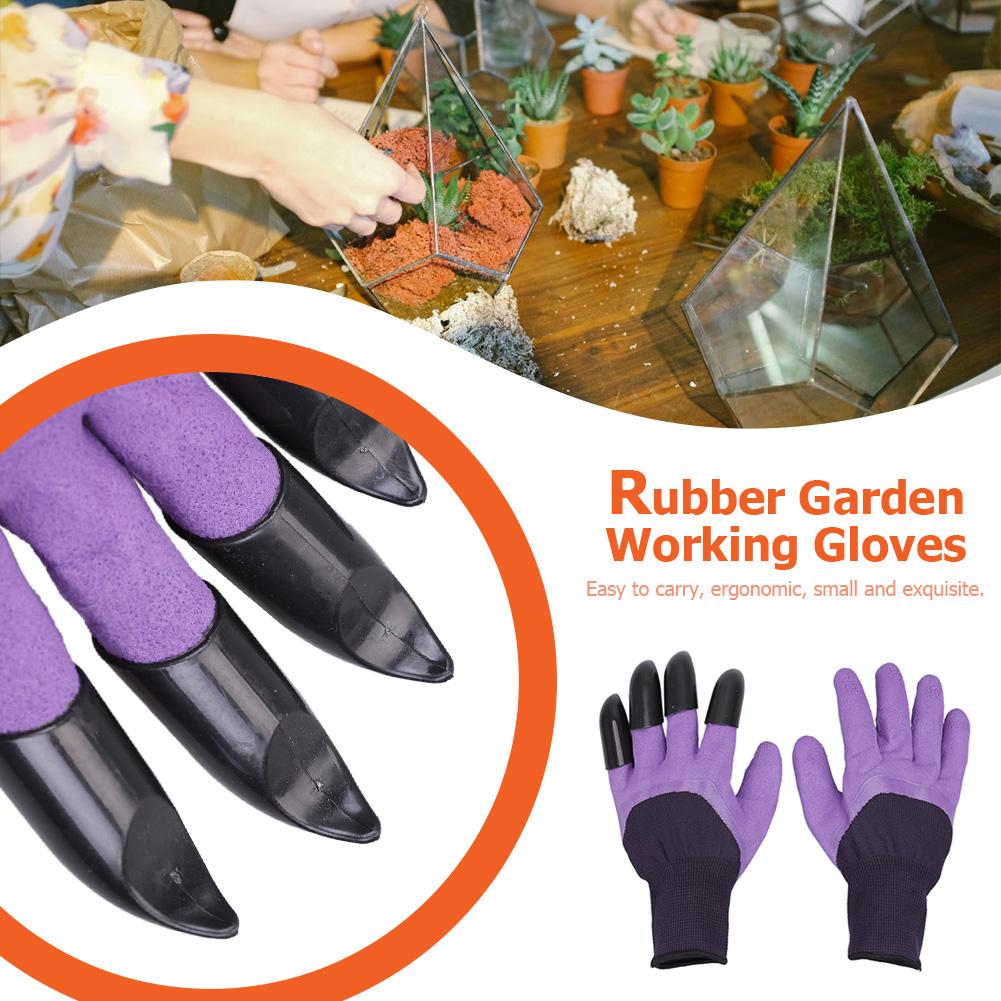 

1 Pair Garden Gloves 4 Left Hand Claw Fingertip ABS Gloves for Digging, Green, 501 Original