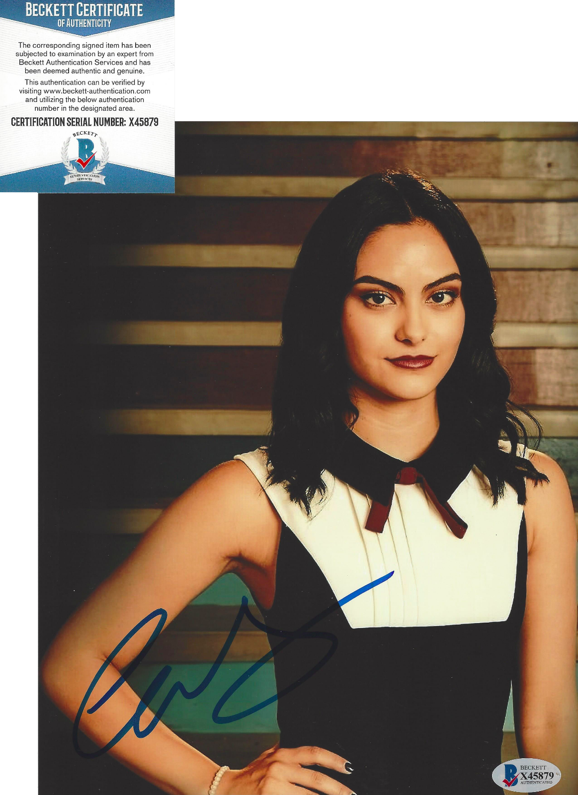 CAMILA MENDES SIGNED 8x10 Photo Poster painting RIVERDALE VERONICA SEXY ACTRESS BECKETT COA BAS