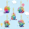 >SALE<5 Pcs Double Side Cacti Diamond Art Keyring for Birthday Crafting Party Decor