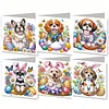 uk.everydayedeals 6Pcs DIY Diamond Painting Greeting Card - Easter Dogs