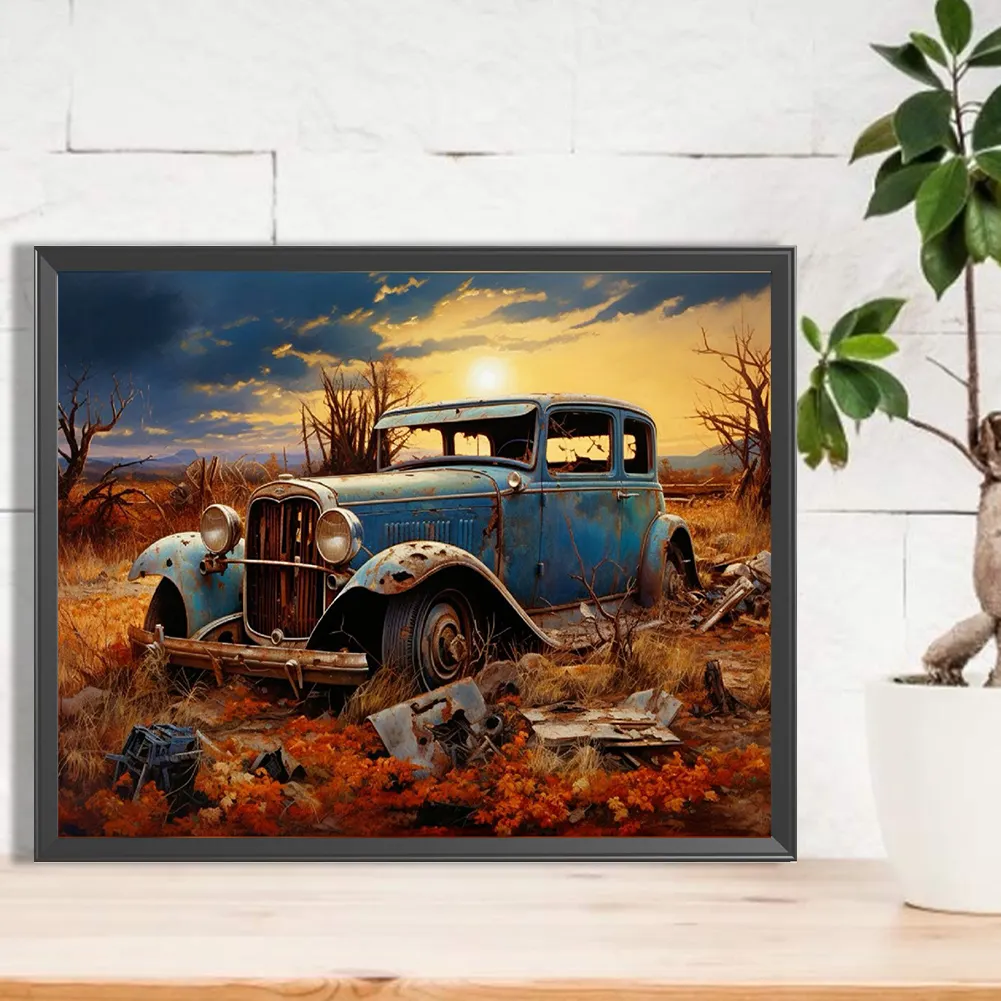 Diamond Painting - Full Round Drill - Scrap Car(Canvas|50*40cm)