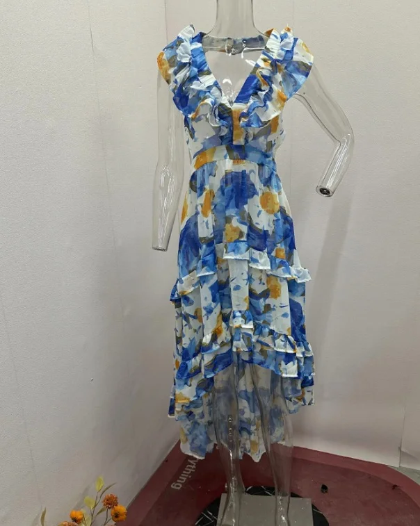 Ueong Ueong Summer Women's Bohemian Casual Fashion Print Holiday Dress