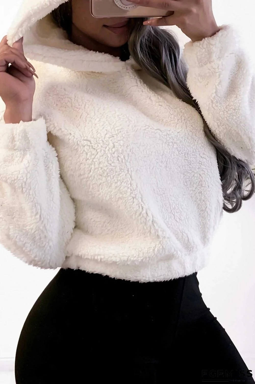 White Fashion Casual Solid Basic Tops | EGEMISS