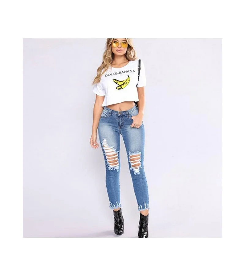 Women Ripped Casual Skinny Jeans S-3XL
