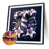Diamond Painting-DIY Full Round Drill Lily Letter T(40x40cm)