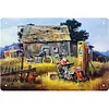 Old man riding moto - Panneaux en &eacute;tain m&eacute;tallique(20*30cm/30*40cm) - Garage