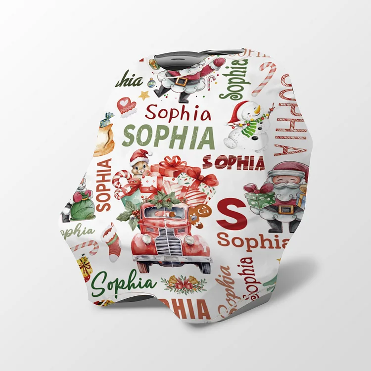 Personalized Christmas Baby Car Seat Canopy| Canopyl240