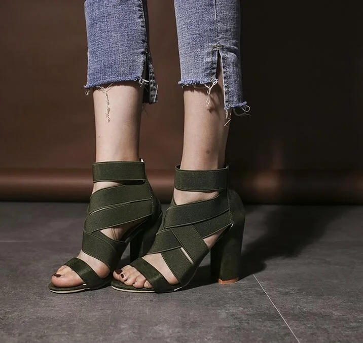 New Style Fashion Ladies Summer Sexy High Heel Party Shoes Ladies Open Toe Thick With Women's High Heels Sandal