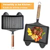 Cast Iron Egg Frying Pan Pre-Seasoned Skillet Chefs Pan for Indoor & Outdoor Use