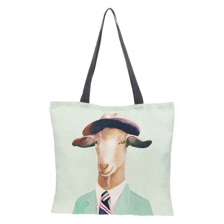 Linen Eco-friendly Tote Bag - Animal portraits