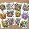 12Pcs Birdcage DIY Diamond Painting Greeting Card Kit for Adults Holiday Gifts