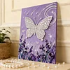 DIY Pearl Painting Lavender Butterfly for Home Decor with Frame(30x40cm)