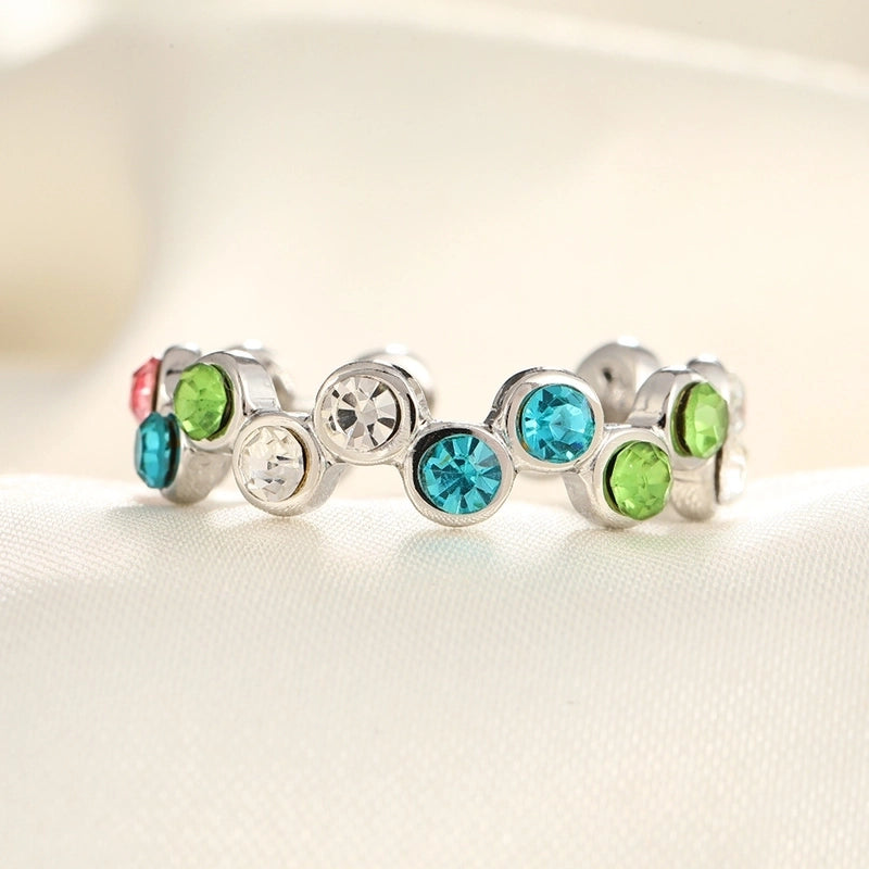 2 Pieces Modern Style Classic Style Geometric Leaf Heart Shape 304 Stainless Steel Zircon 18K Gold Plated Plating Open Rings