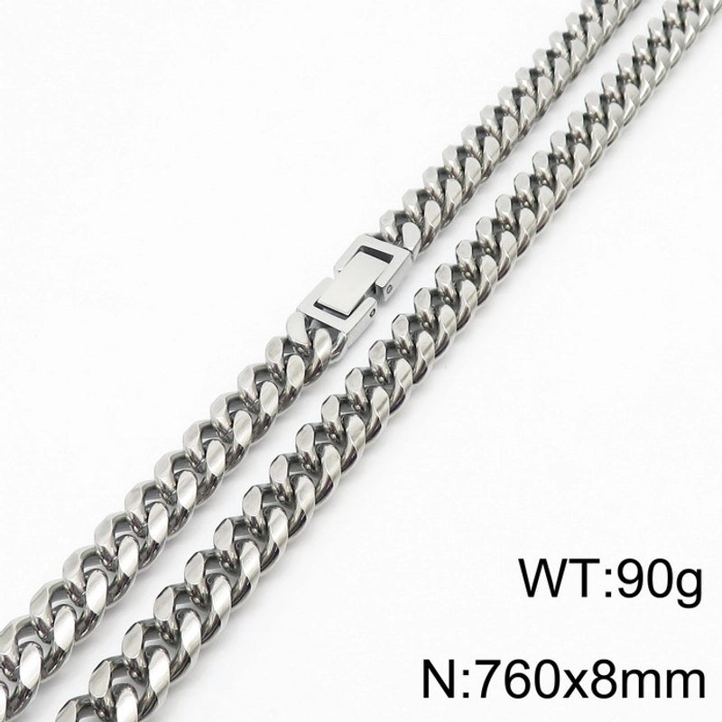 Minimalist Solid Color Titanium Steel Chain Men’s Necklace