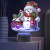 Acryl Weihnachten Schneemann doppelseitig - 5d DIY Bastellampe