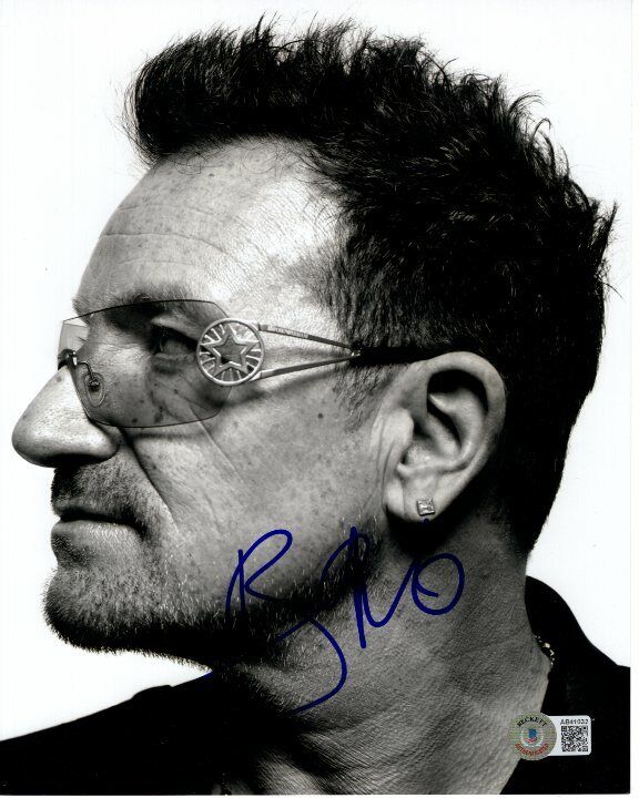 BONO signed 8x10 Photo Poster painting Beckett BAS LOA U2