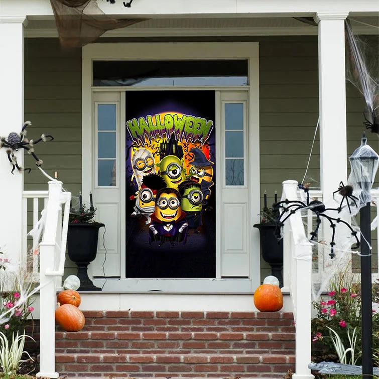 Happy Halloween Minions Door Cover
