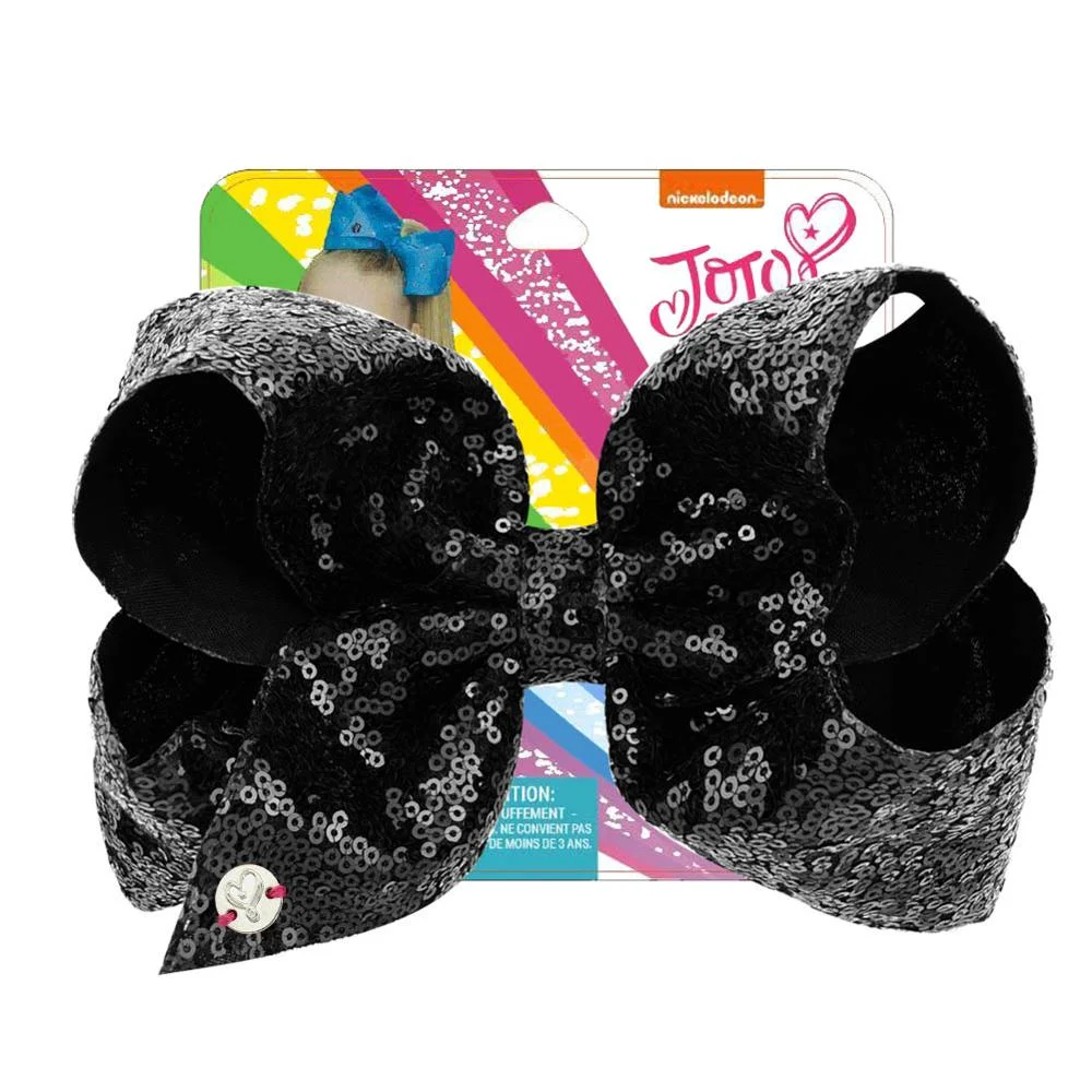 8" Sequin Rainbow JoJo siwa Bow With Hair Clip For Girls Kids Handmade Boutique Knot Jumbo Hair Bow Hairgrips Hair Accessories