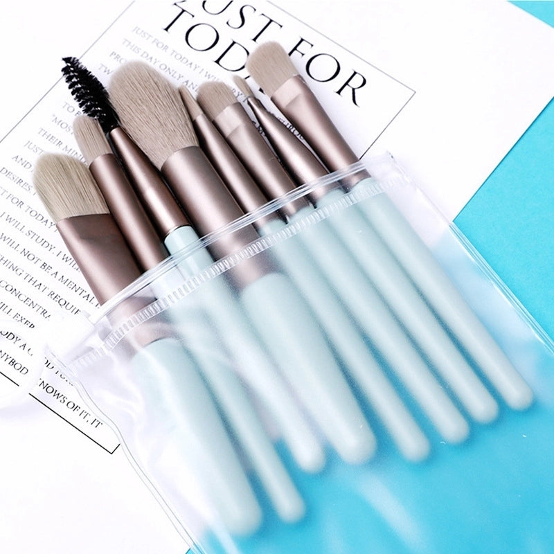 Minimalist Bionic Fiber Hair Plastic Handle Aluminum Tube Makeup Brushes 1 Set